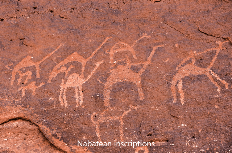Nabatean inscriptions Nabatean inscriptions Wadi Rum Jordan